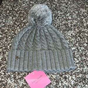 Kate Spade cable knot Pom Pom beanie hat